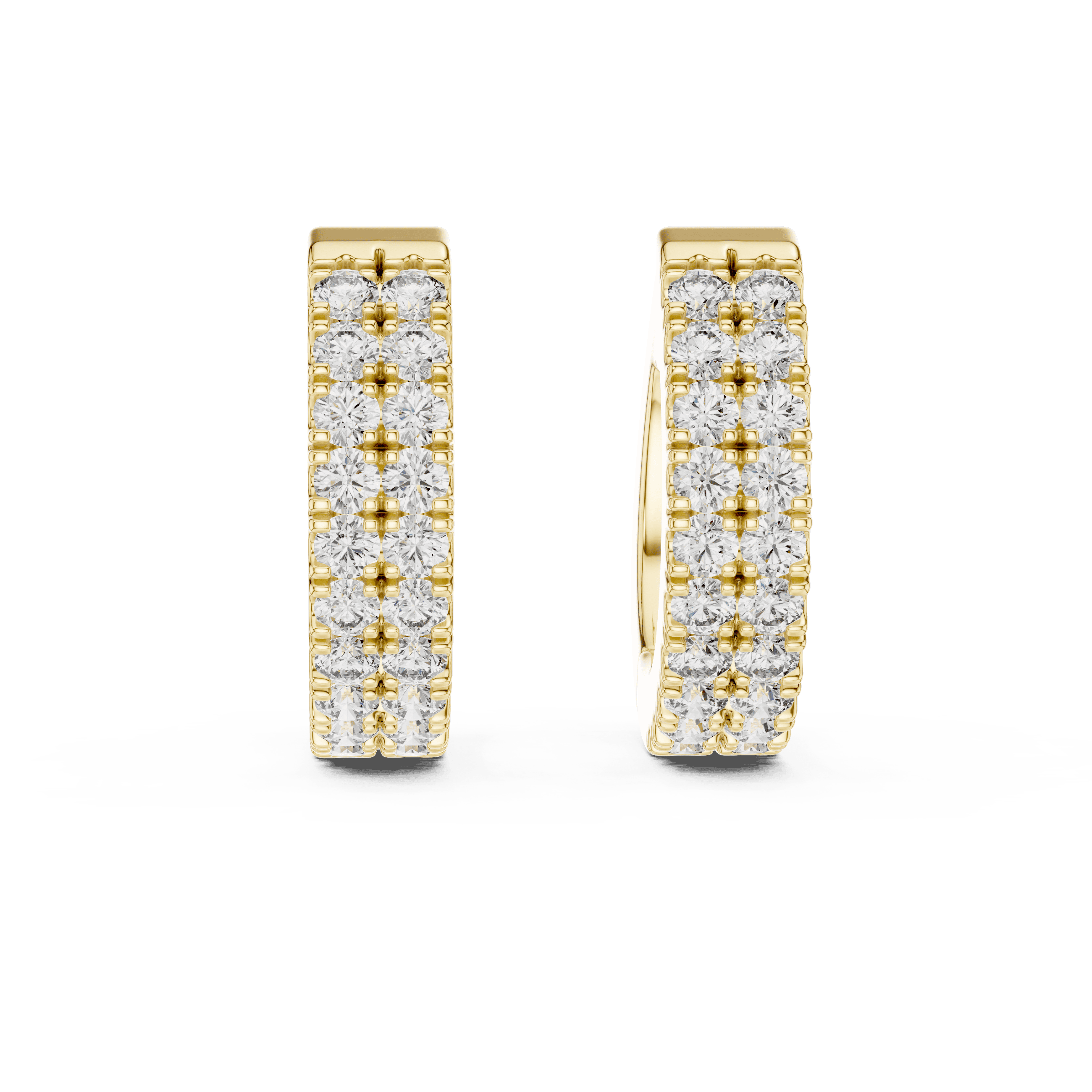 Dual-Row Pavé Huggie Earrings