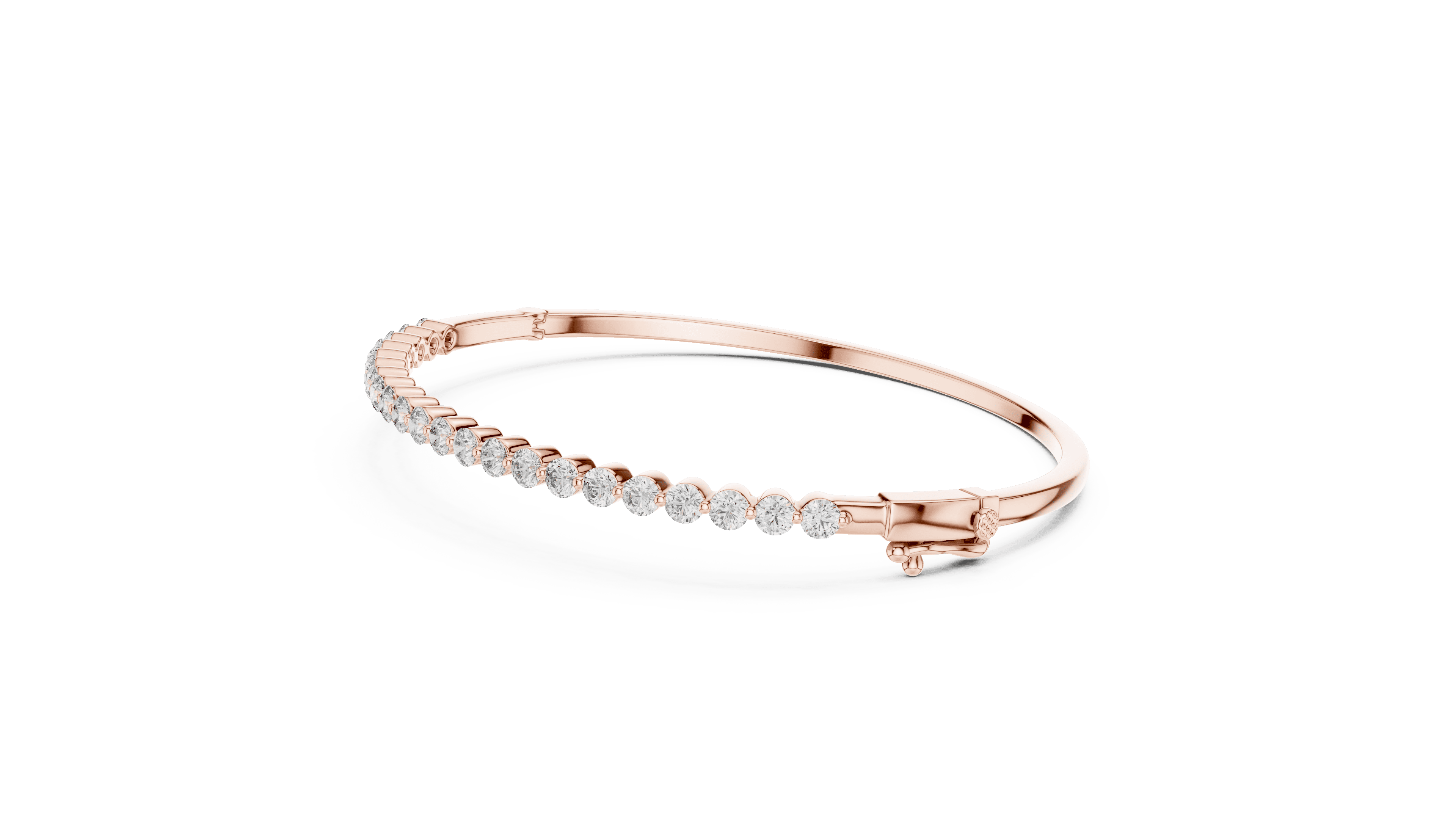 Brilliant 1.98 CTW Round Diamond & Polished Gold Statement Bangle