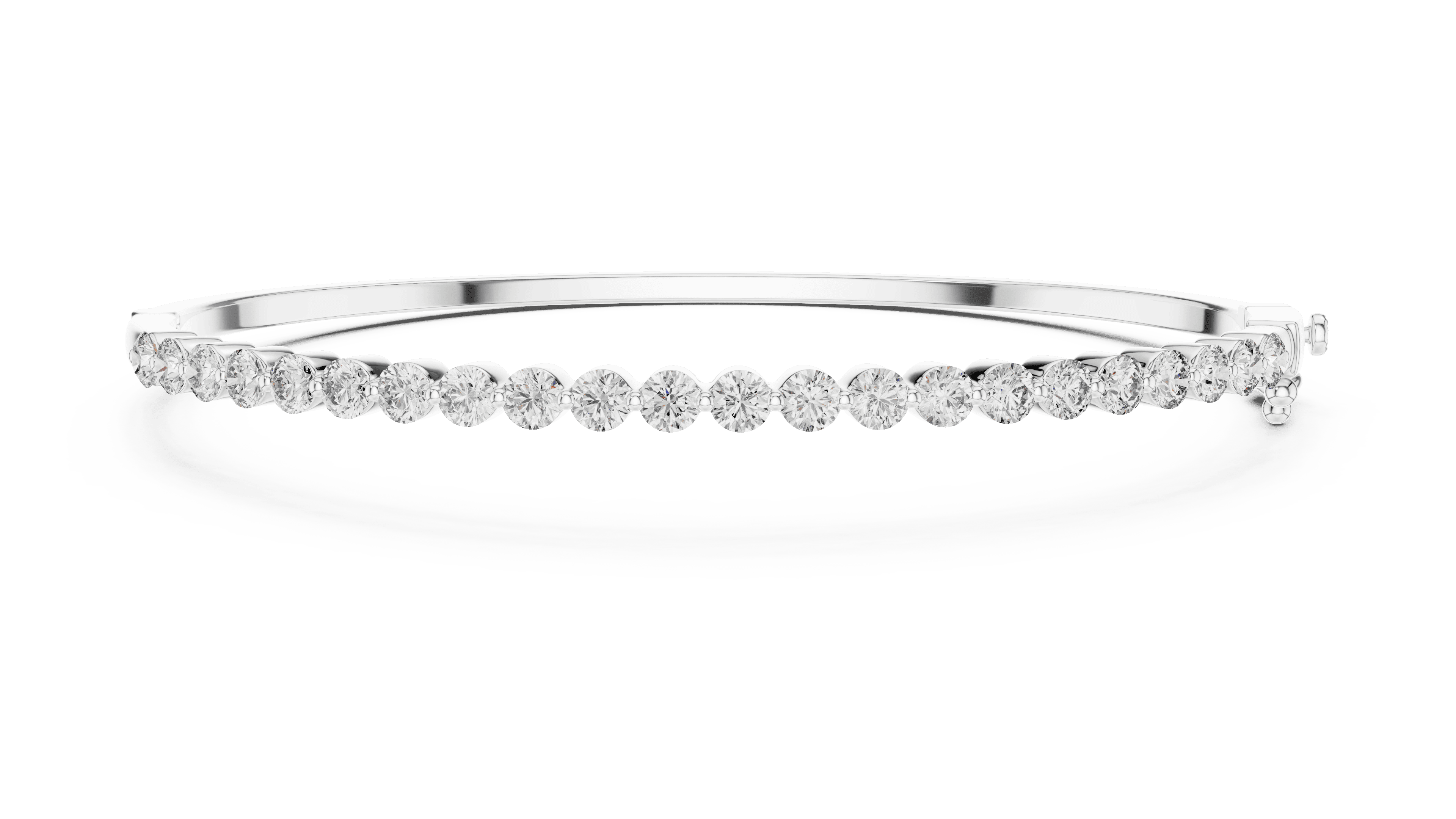 Brilliant 1.98 CTW Round Diamond & Polished Gold Statement Bangle