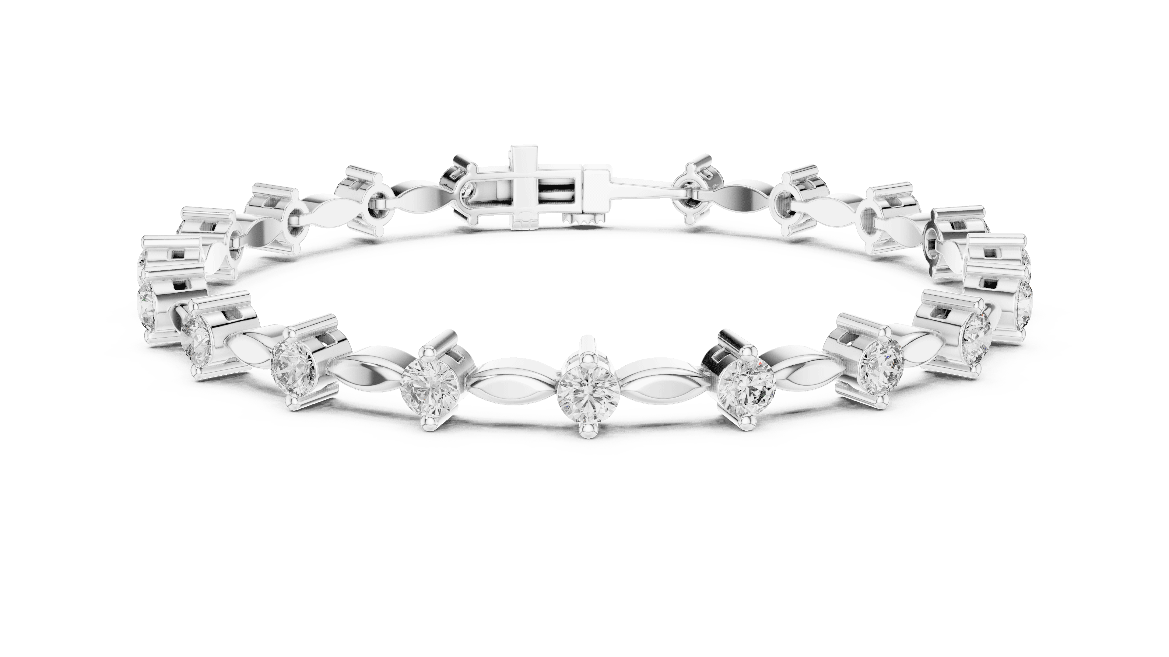 14K Yellow Gold Diamond Tennis Bracelet for Women
