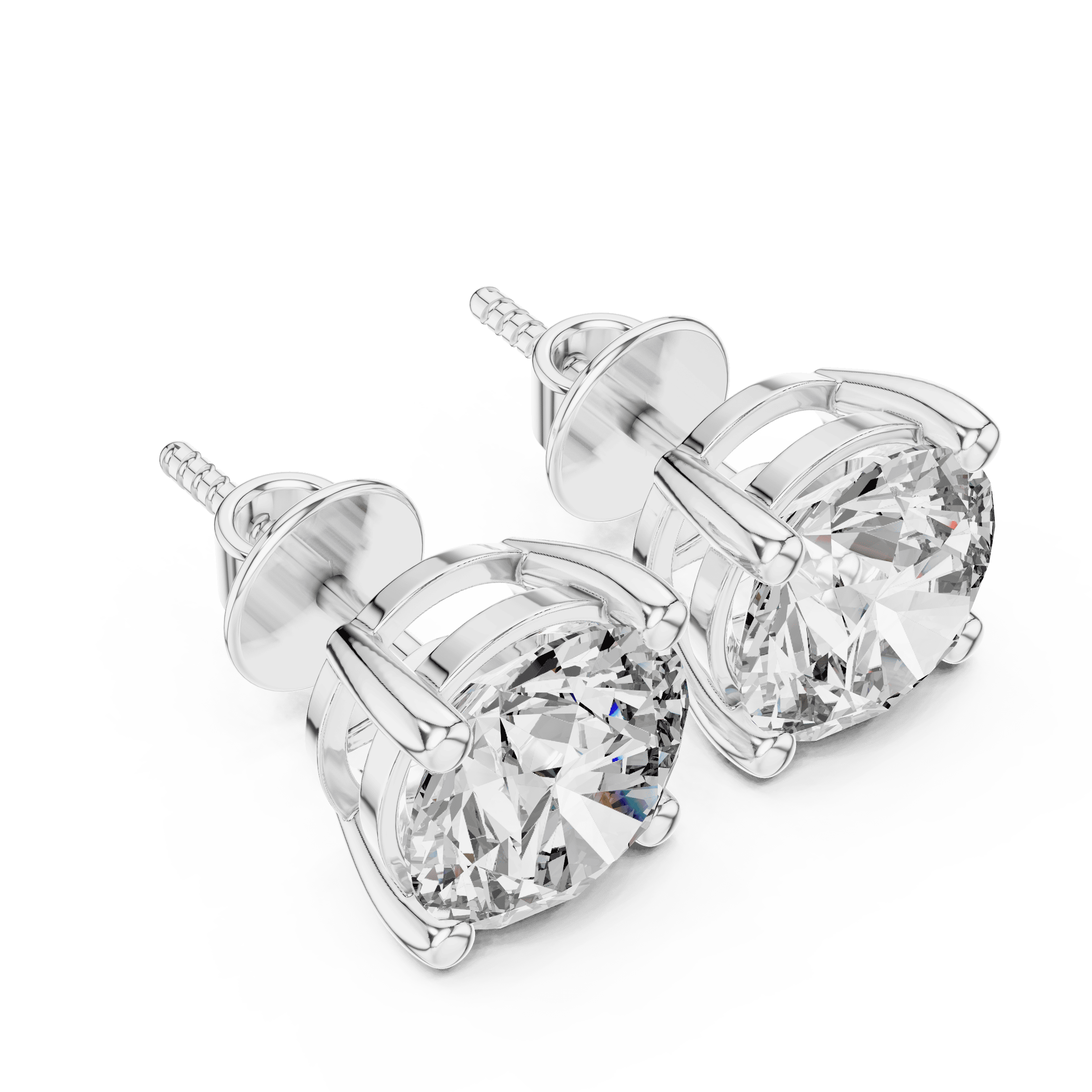 1.00 TCW Round Brilliant Studs set in Gold