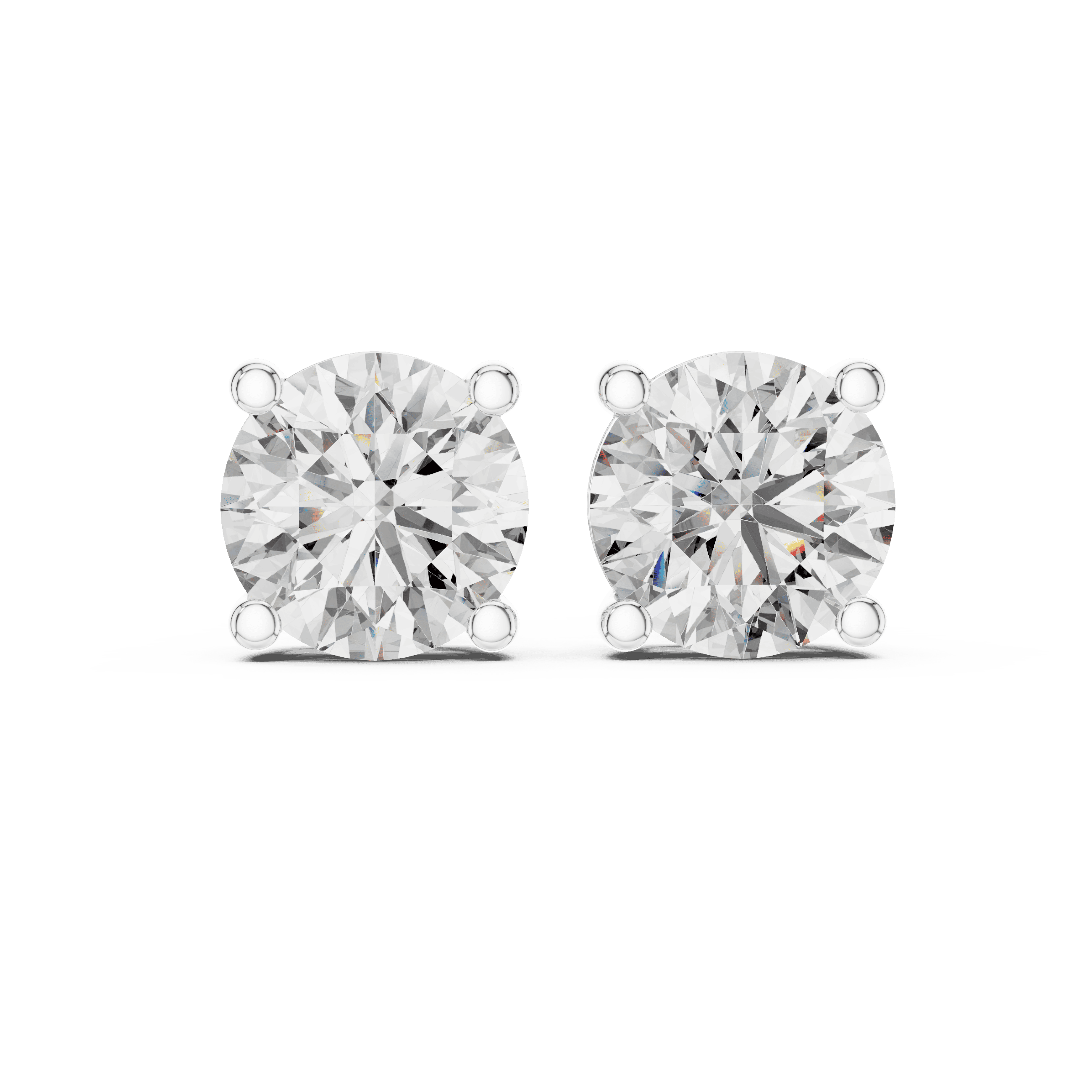 1.00 TCW Round Brilliant Studs set in Gold