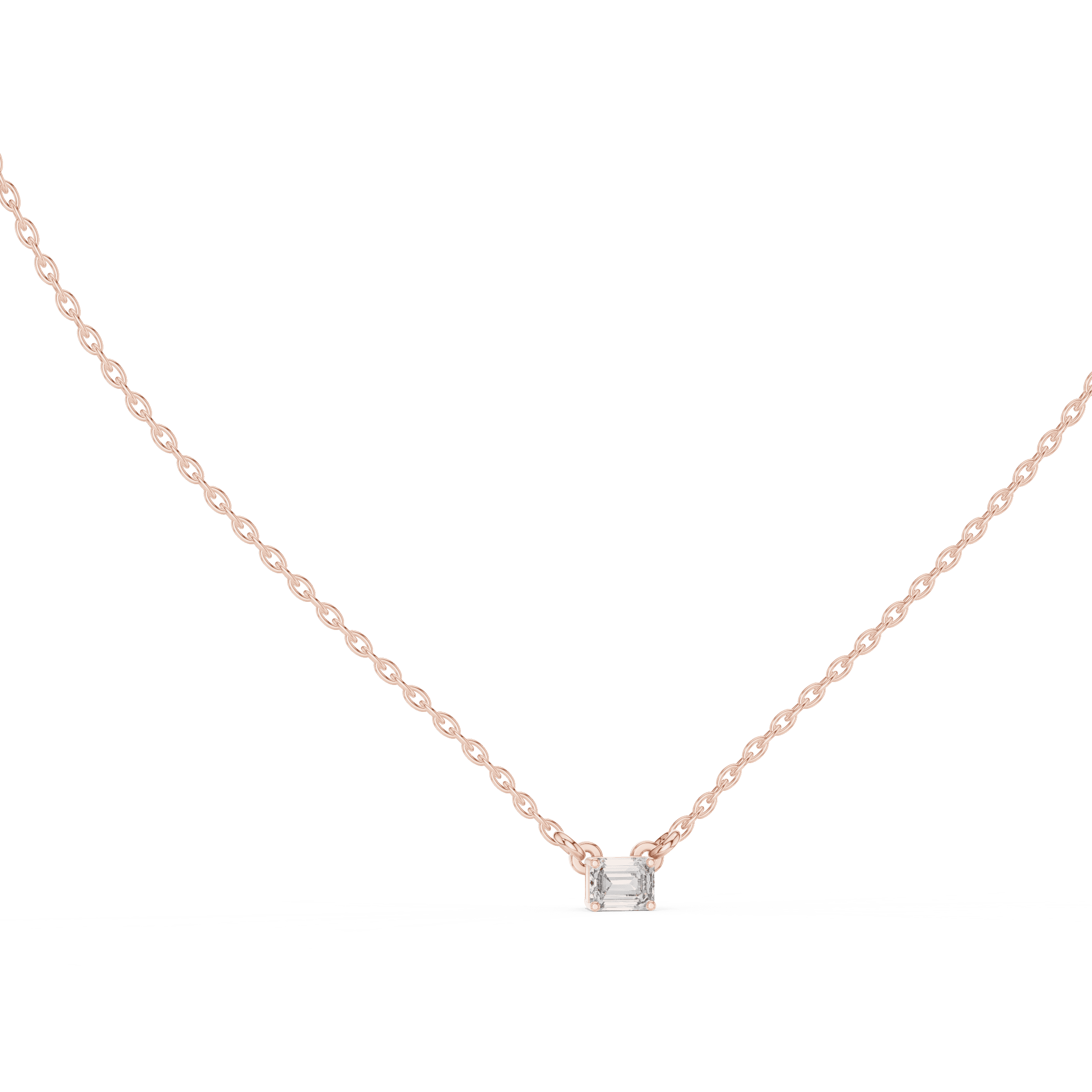 Emerald Cut Dainty Necklace