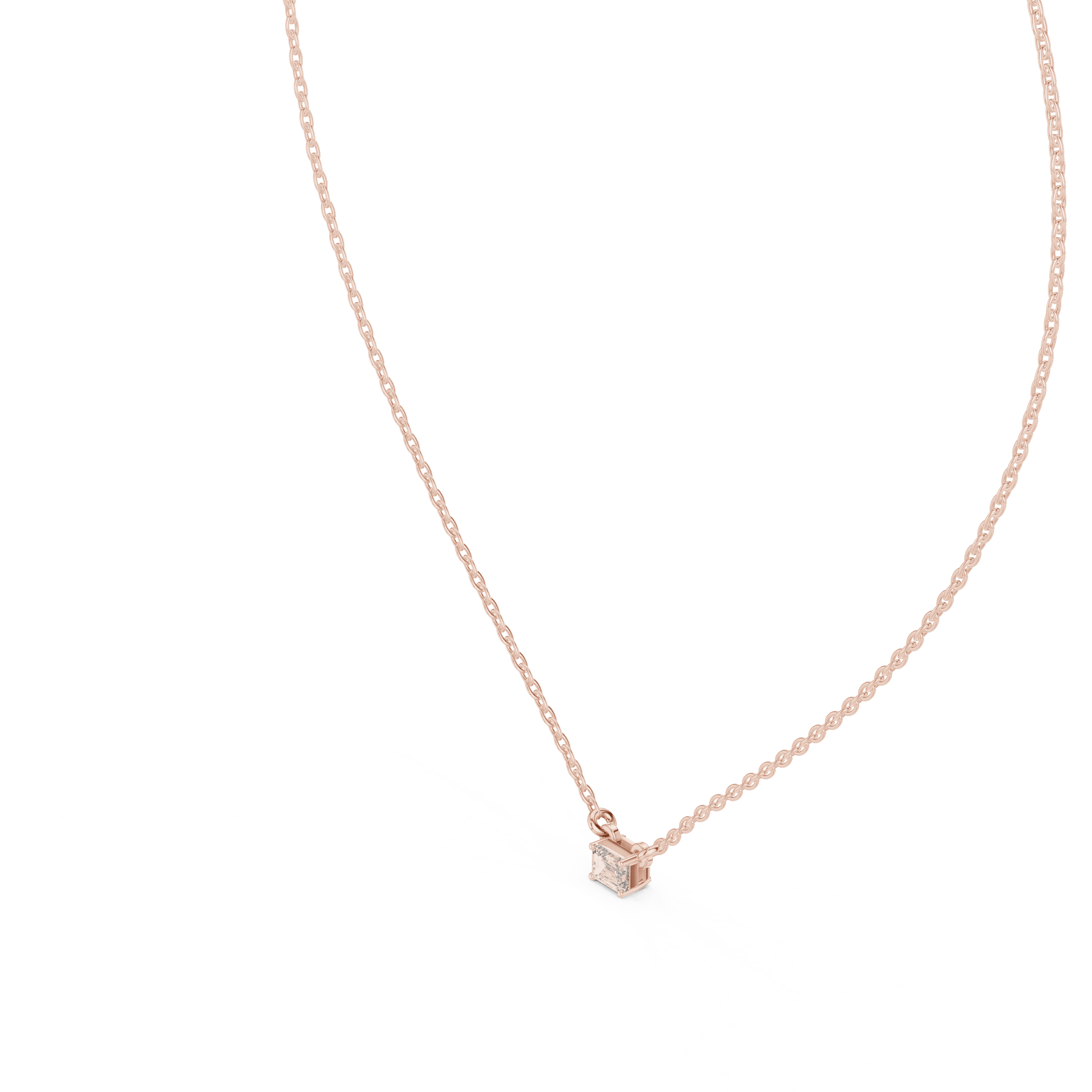 Emerald Cut Dainty Necklace