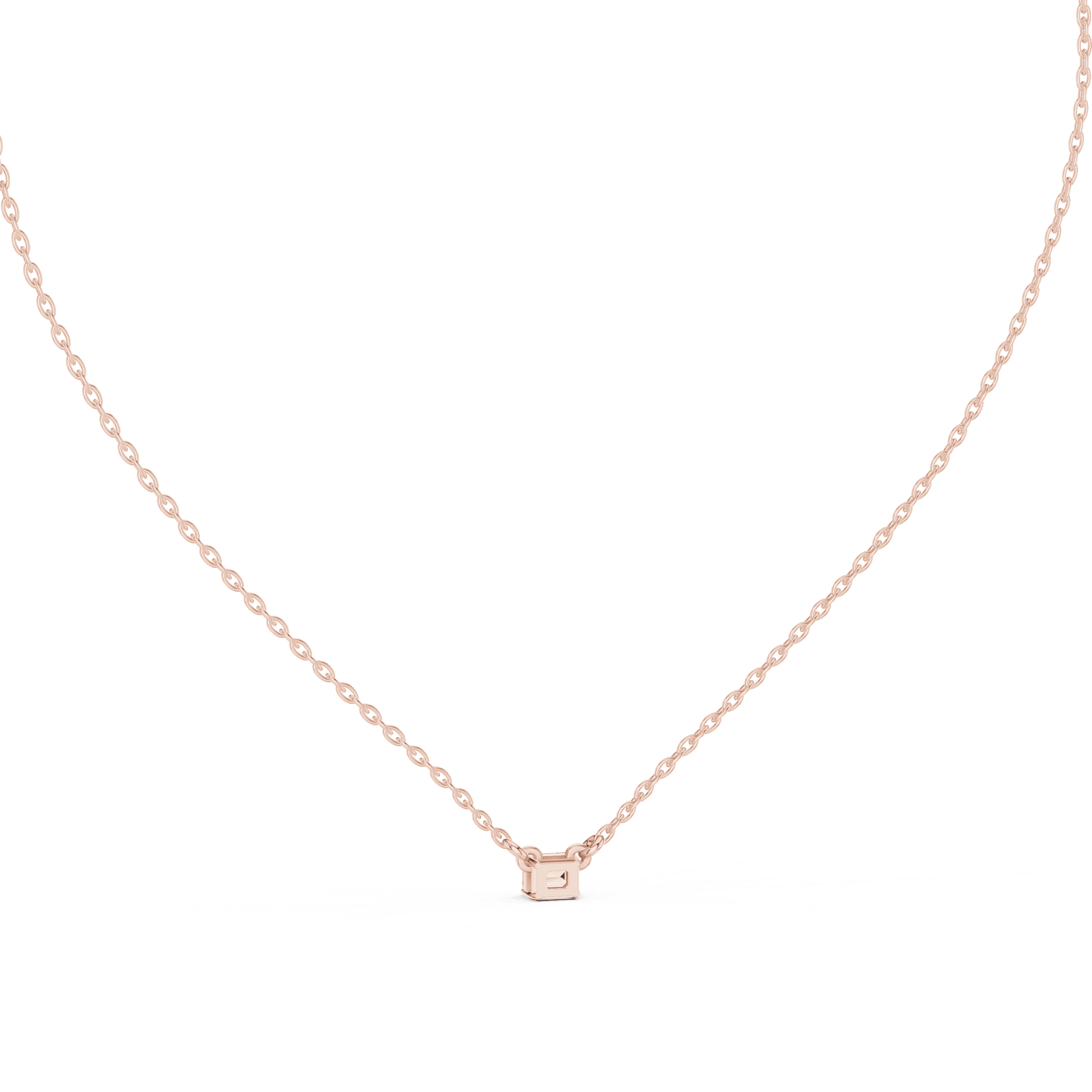 Emerald Cut Dainty Necklace