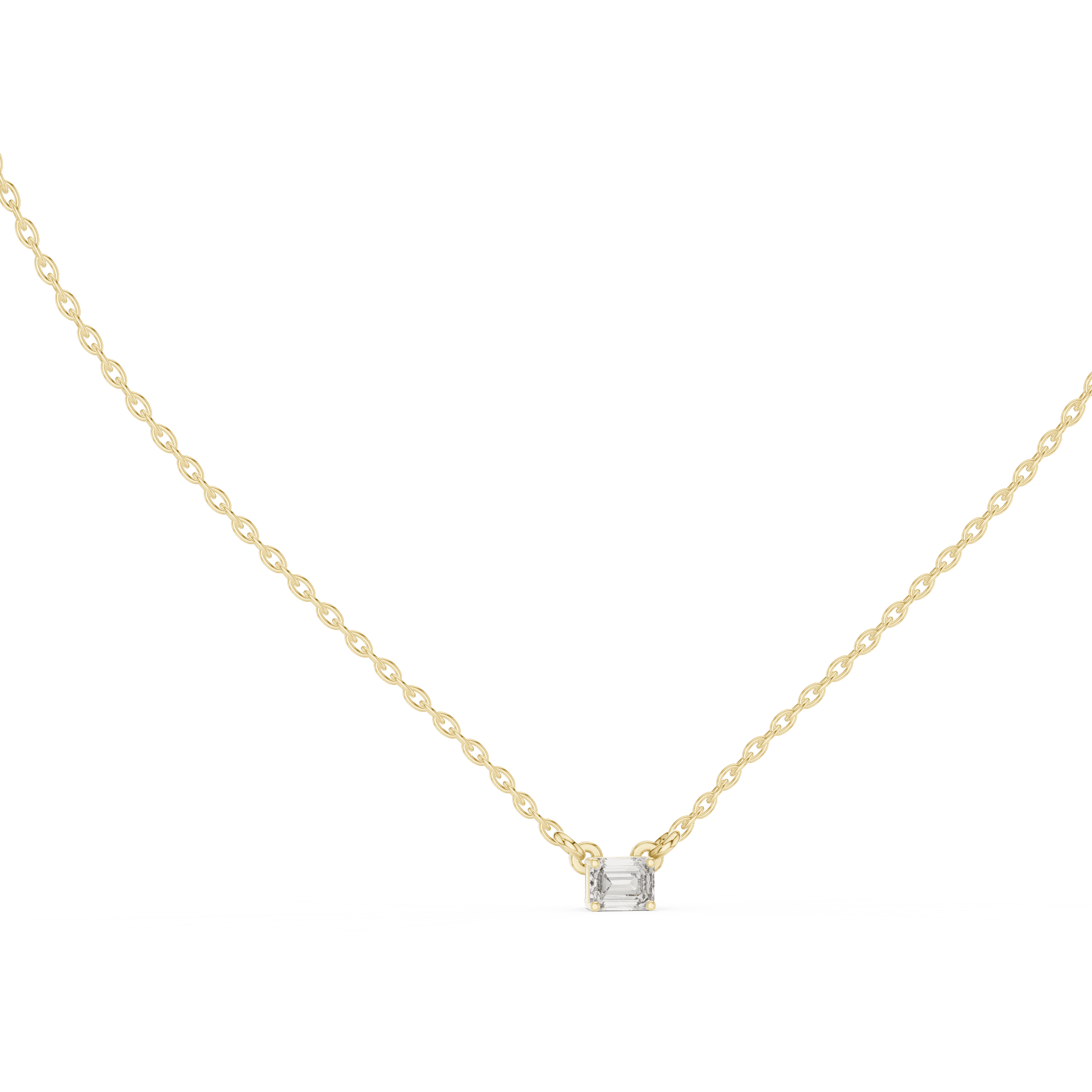 Emerald Cut Dainty Necklace