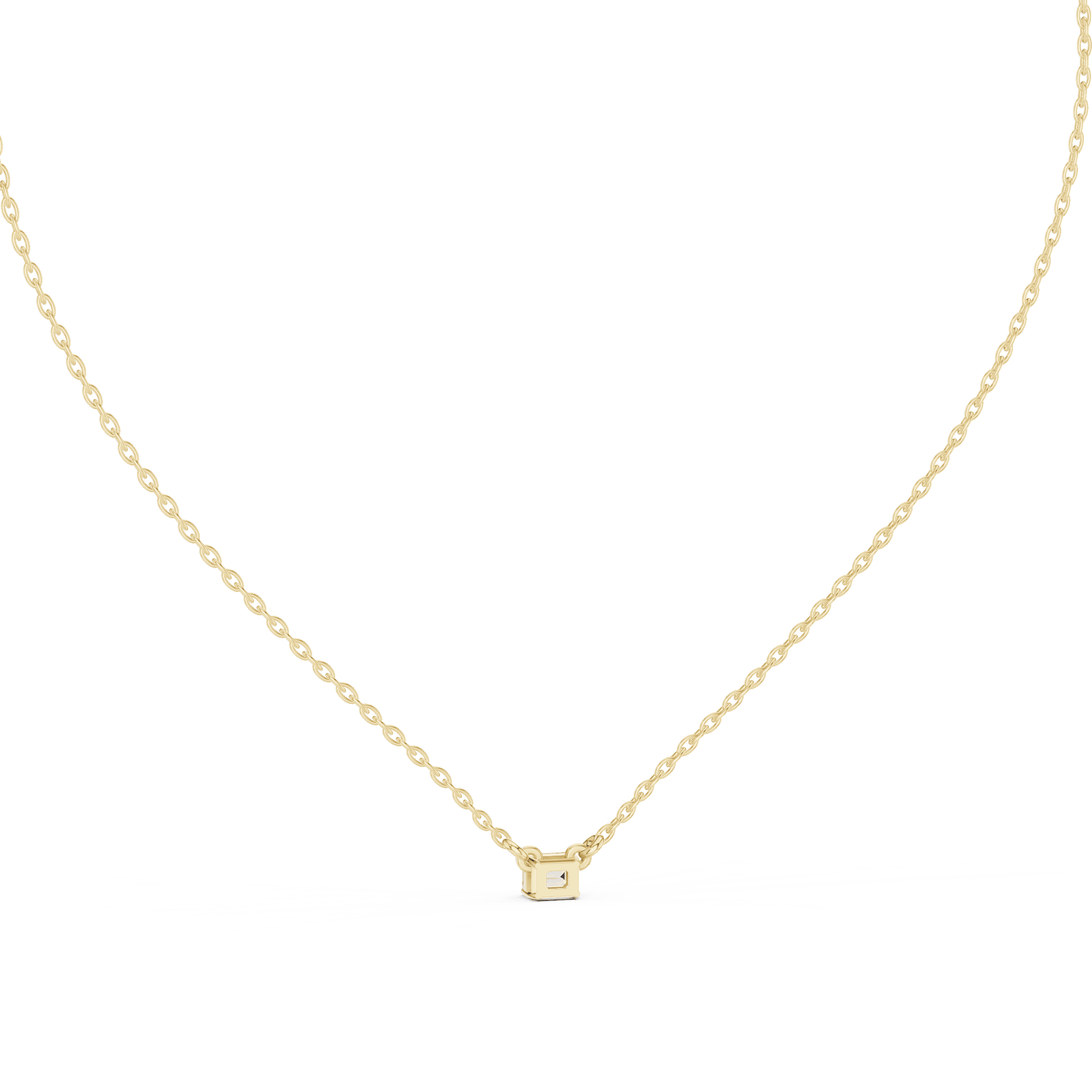 Emerald Cut Dainty Necklace