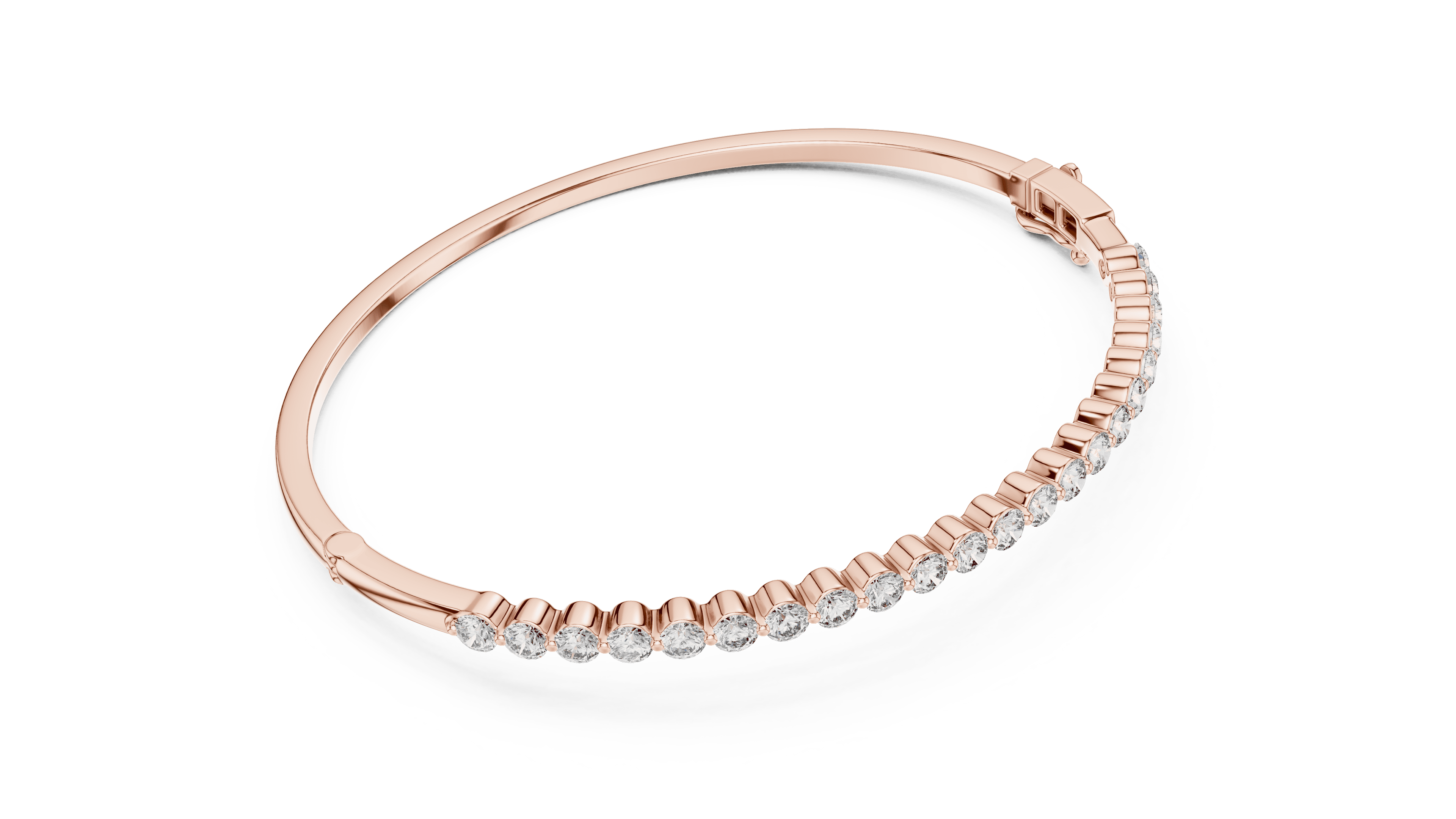 Brilliant 1.98 CTW Round Diamond & Polished Gold Statement Bangle