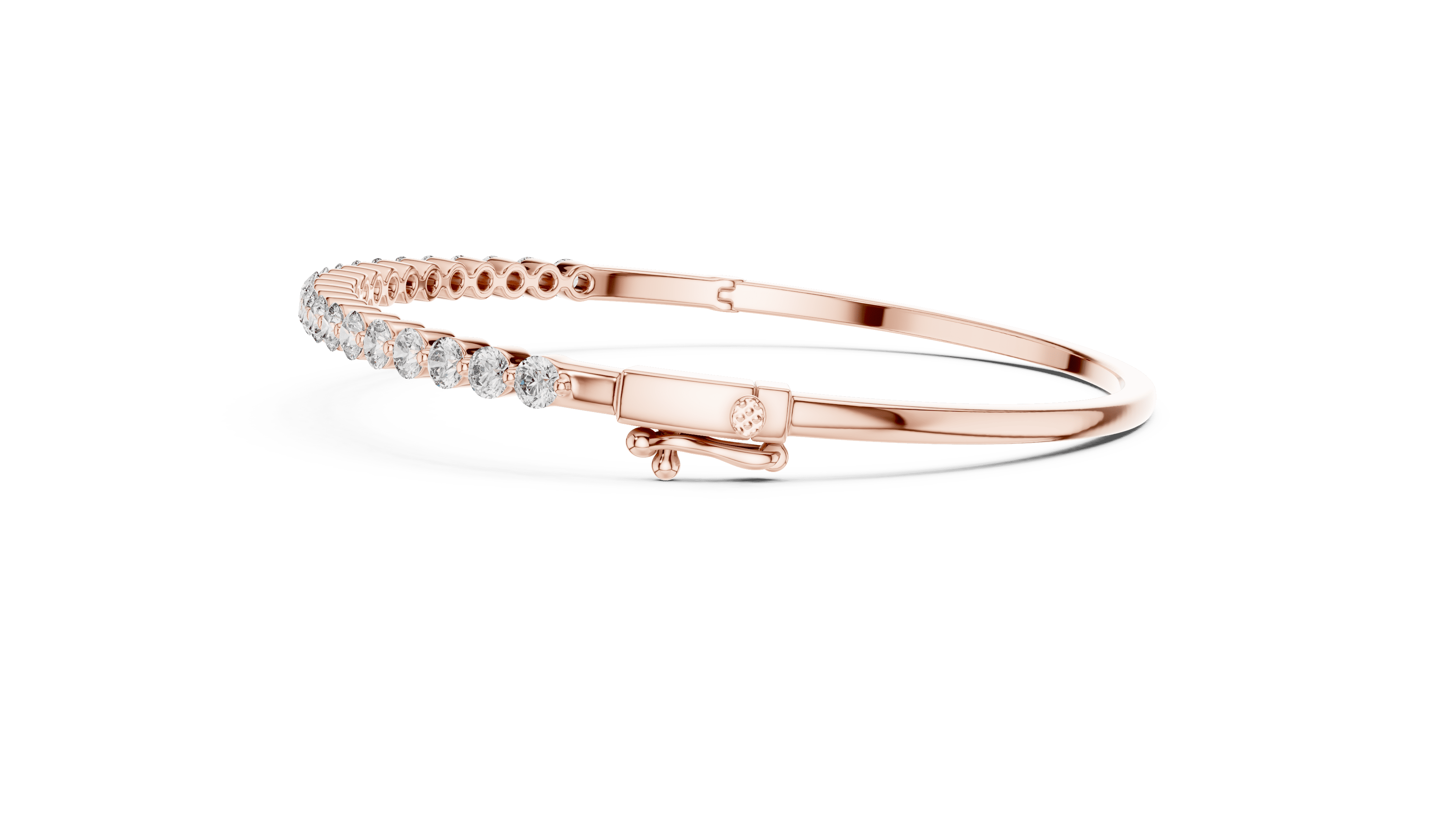 Brilliant 1.98 CTW Round Diamond & Polished Gold Statement Bangle