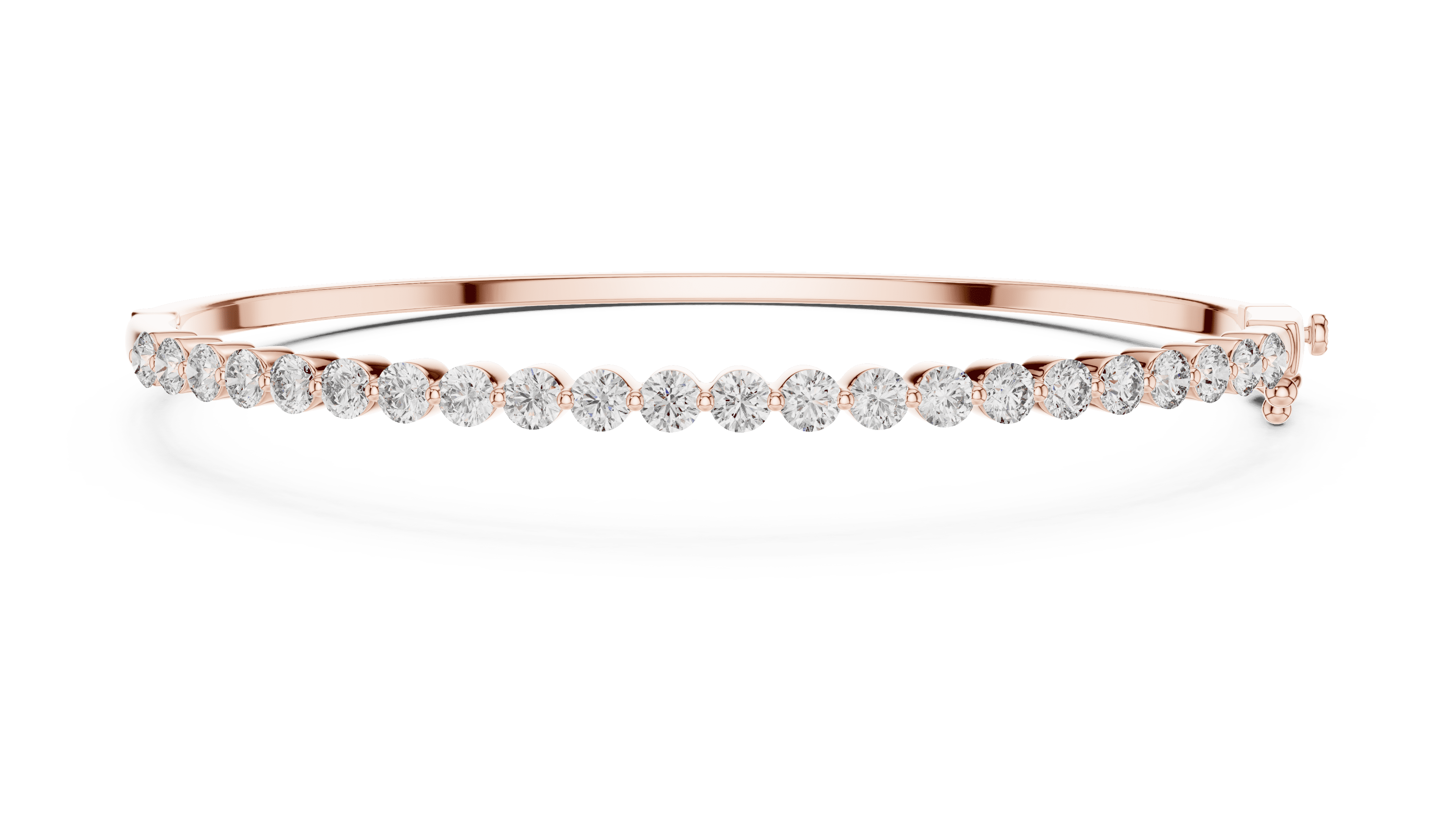 Brilliant 1.98 CTW Round Diamond & Polished Gold Statement Bangle