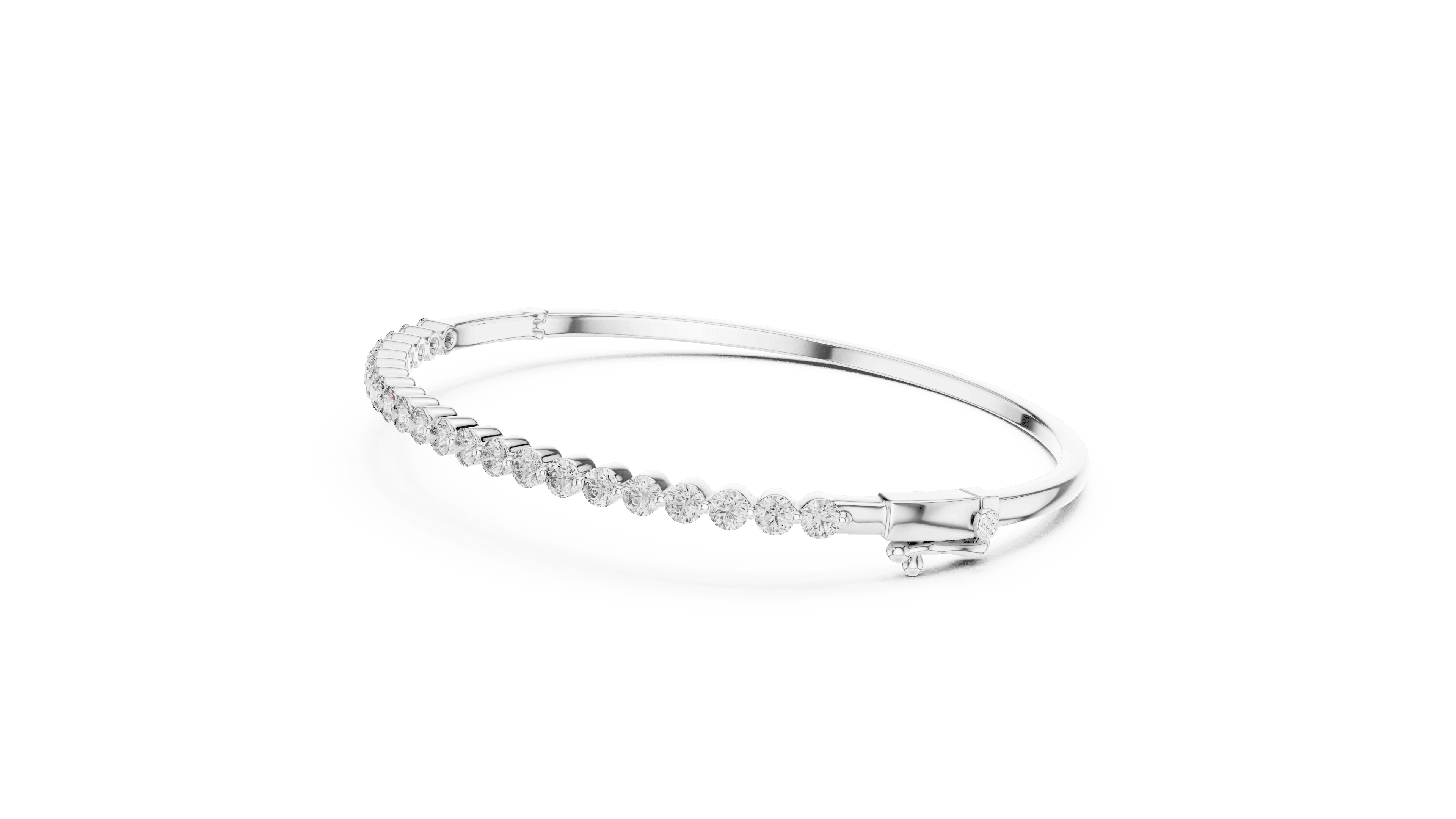 Brilliant 1.98 CTW Round Diamond & Polished Gold Statement Bangle