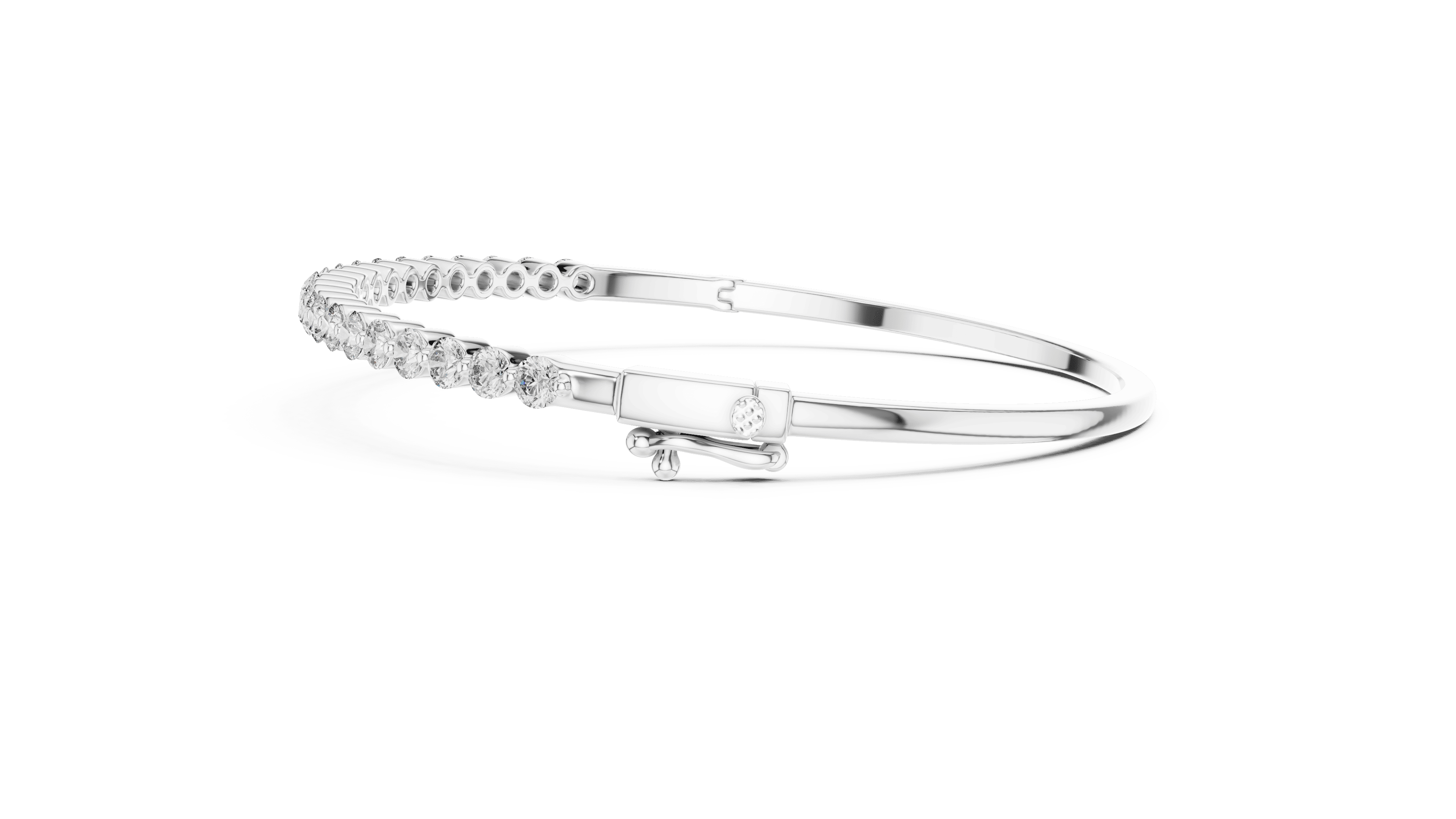 Brilliant 1.98 CTW Round Diamond & Polished Gold Statement Bangle