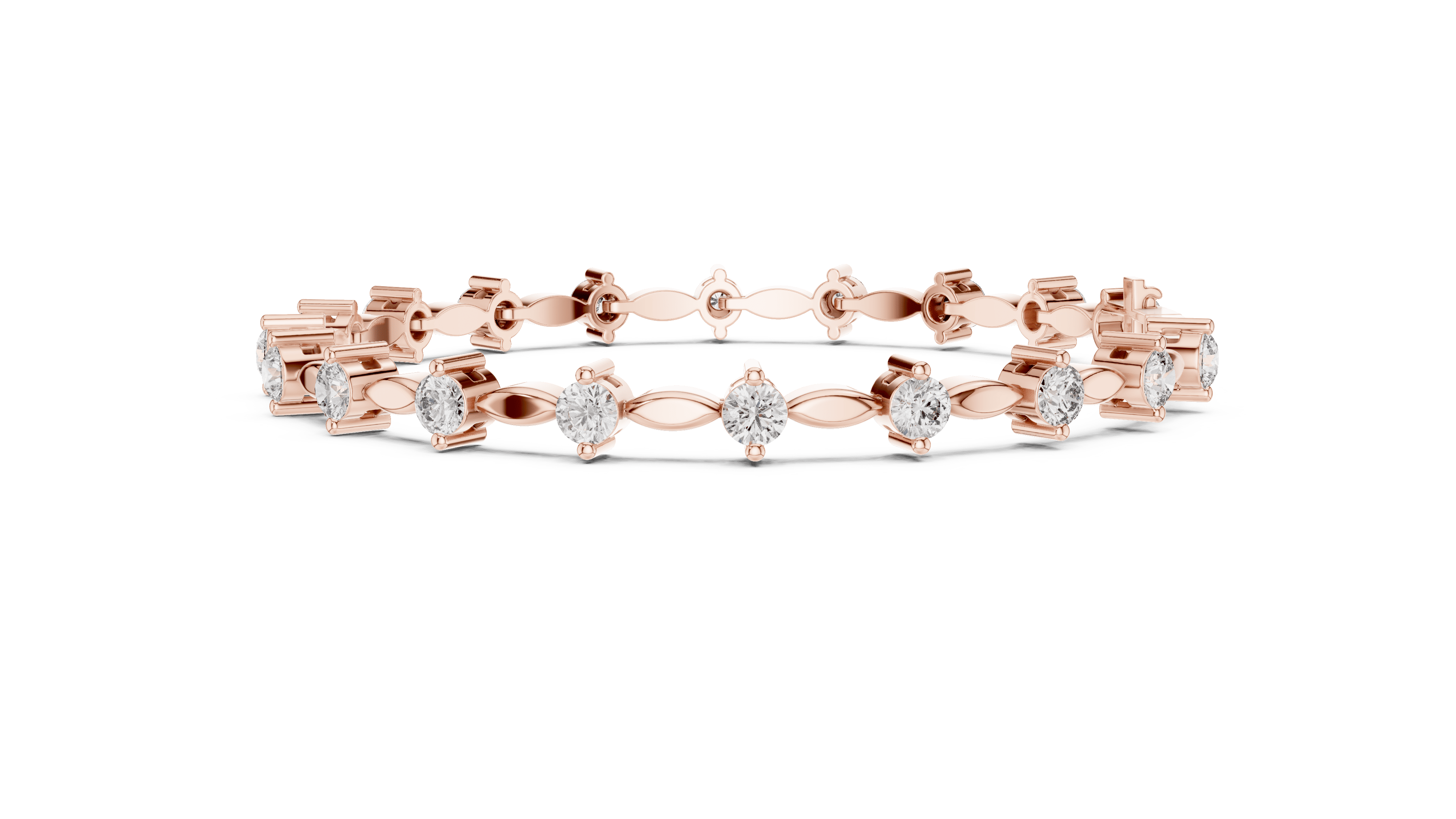 14K Yellow Gold Diamond Tennis Bracelet for Women