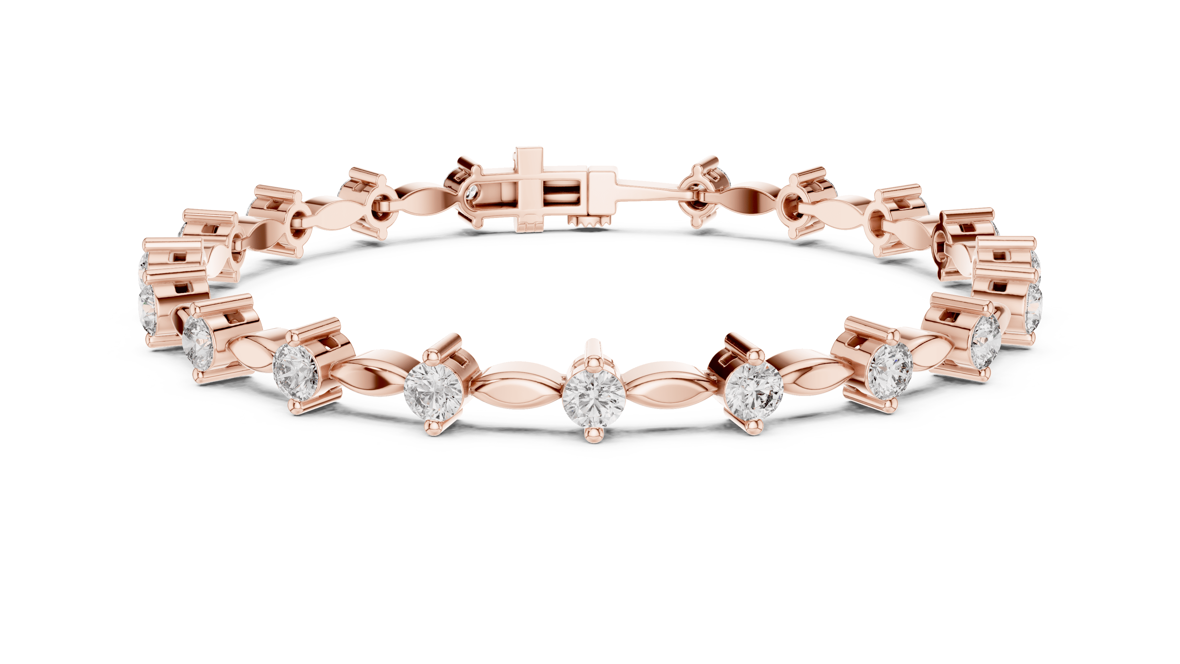 14K Yellow Gold Diamond Tennis Bracelet for Women