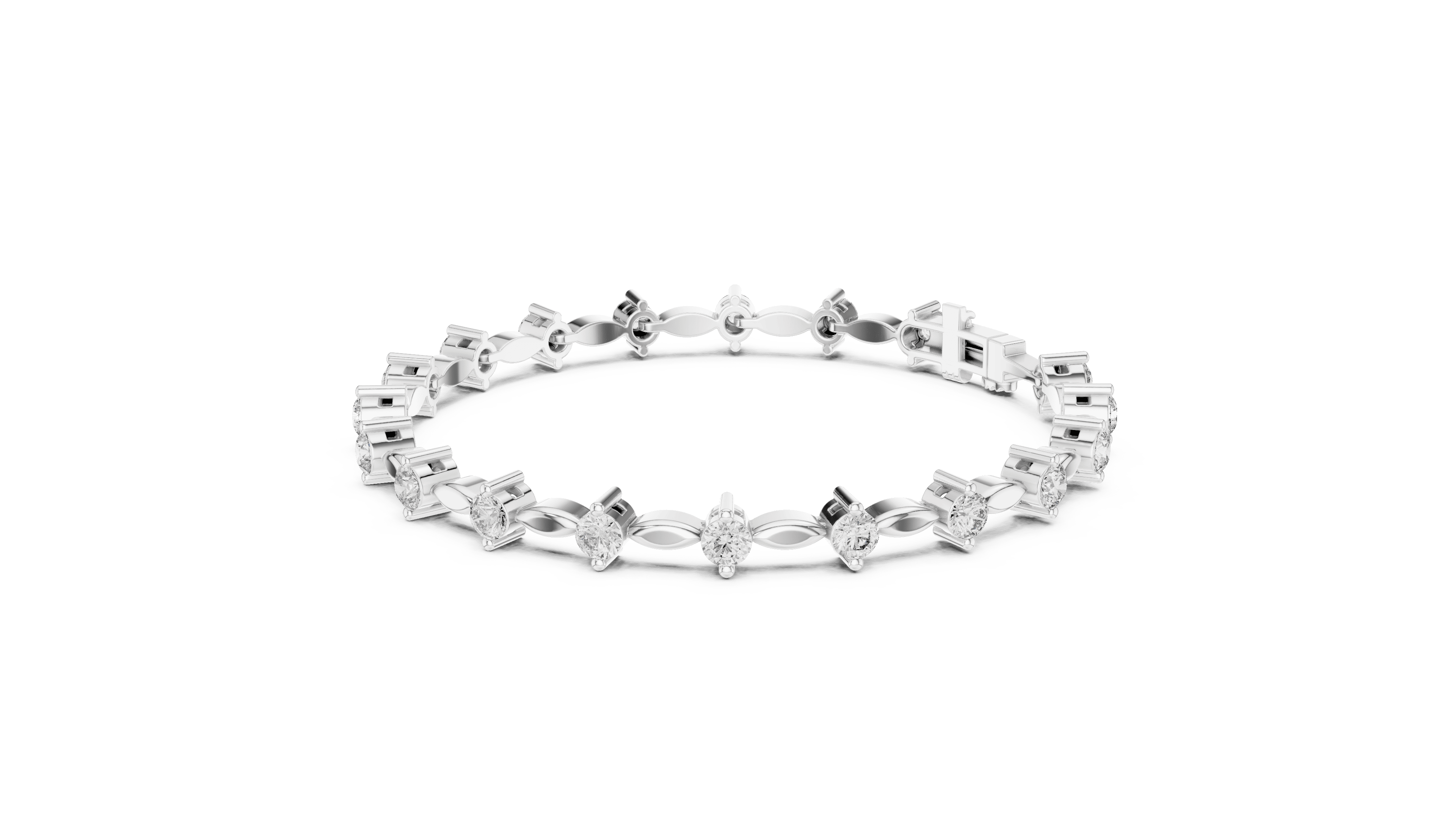 14K Yellow Gold Diamond Tennis Bracelet for Women