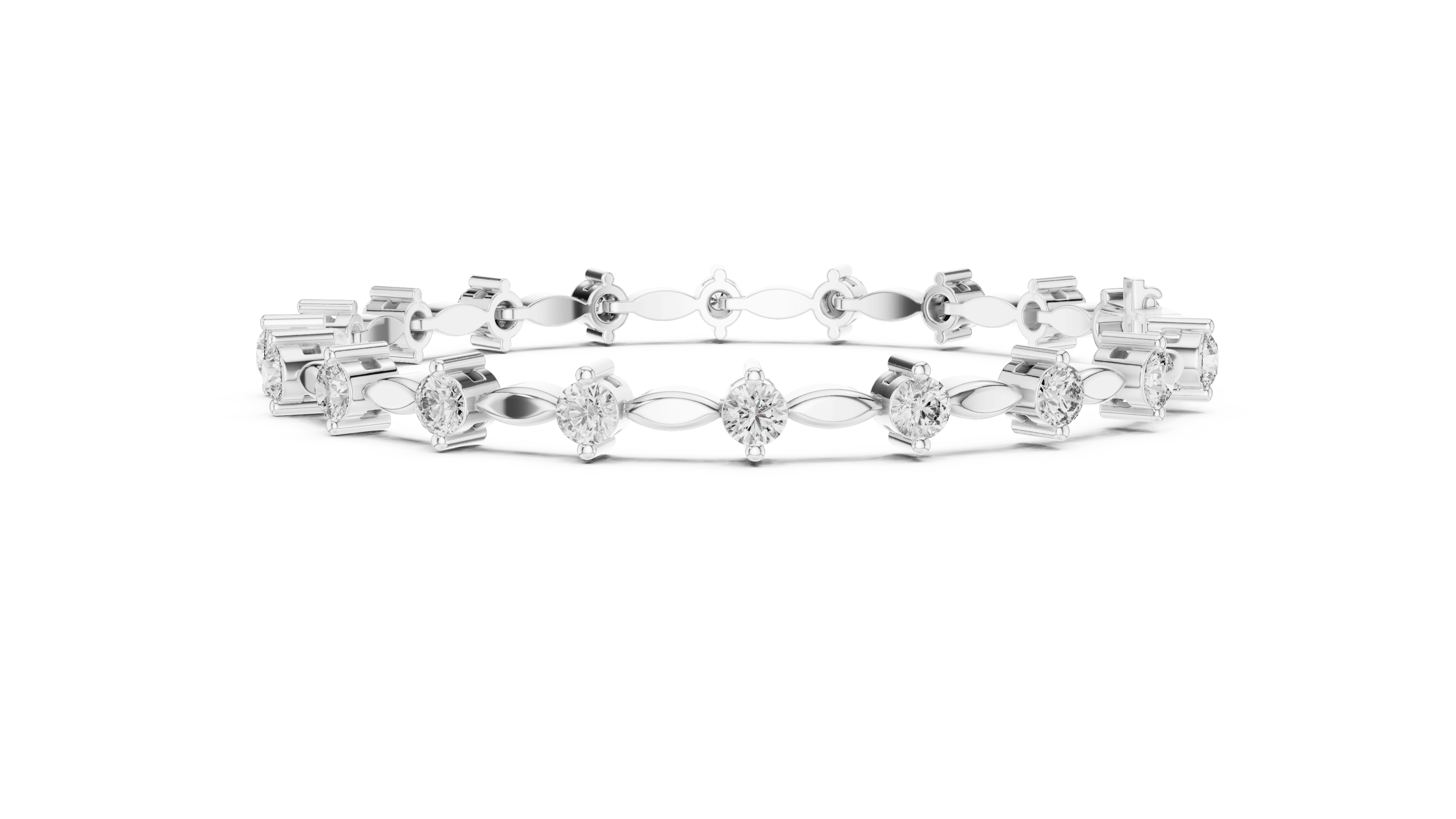 14K Yellow Gold Diamond Tennis Bracelet for Women
