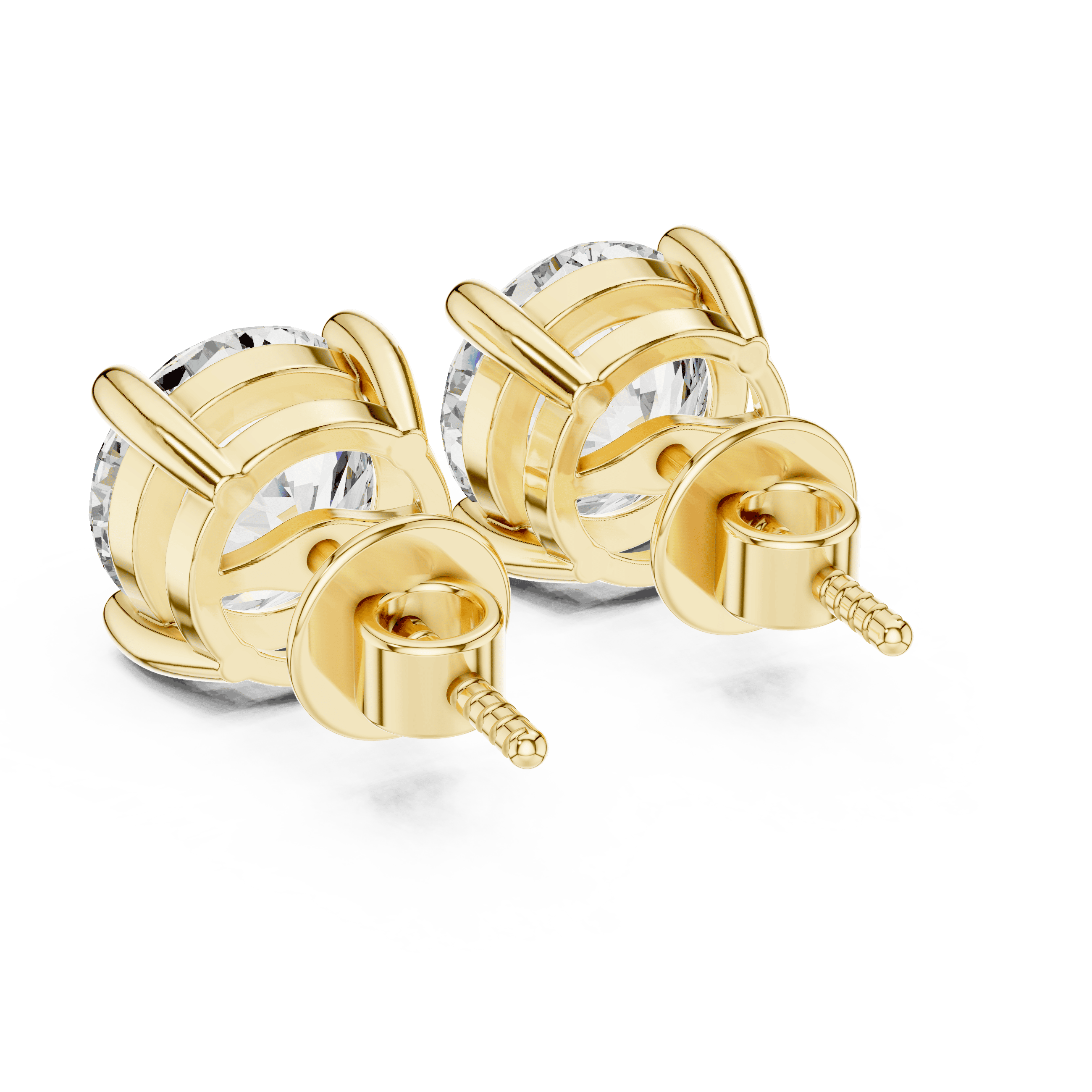 1.00 TCW Round Brilliant Studs set in Gold