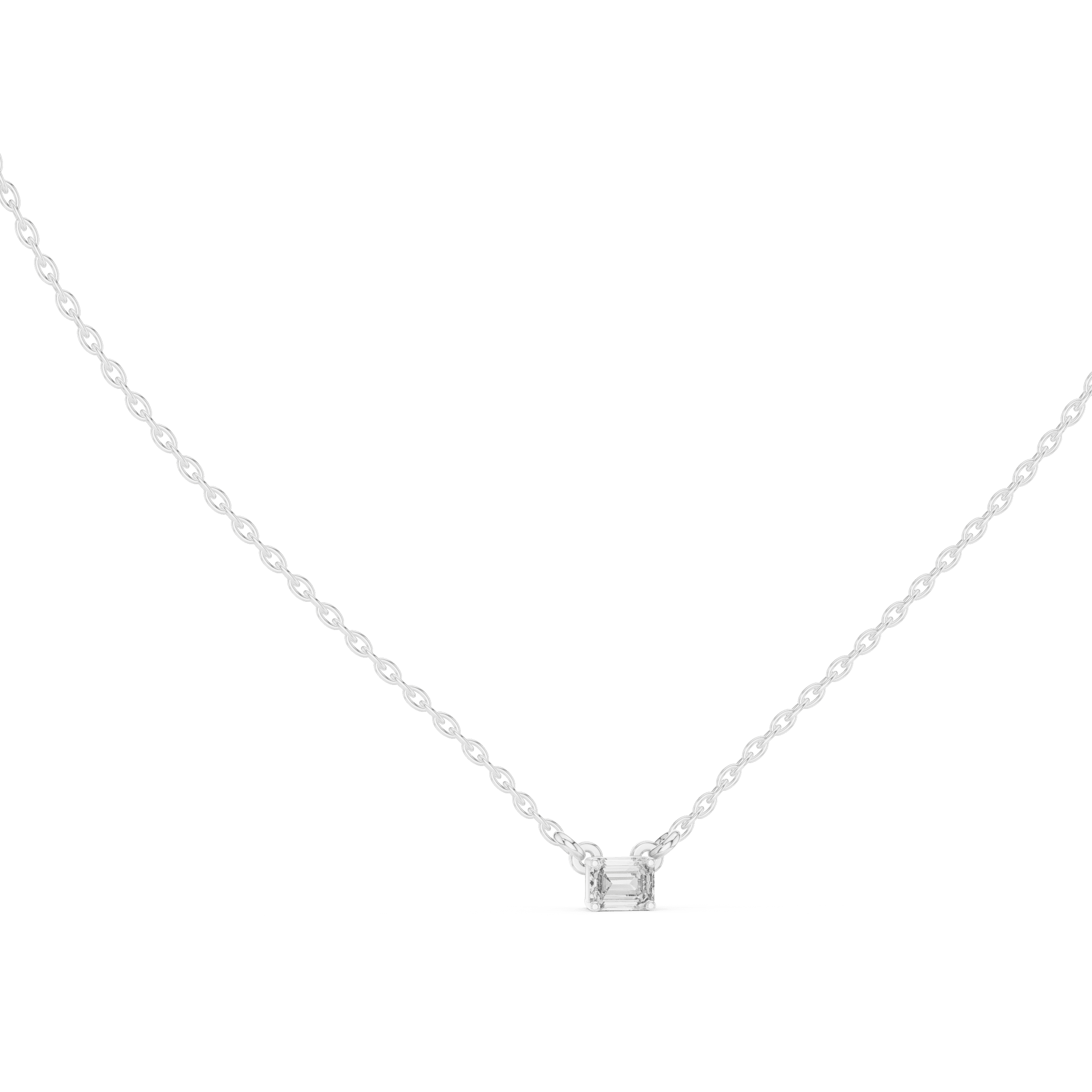 Emerald Cut Dainty Necklace