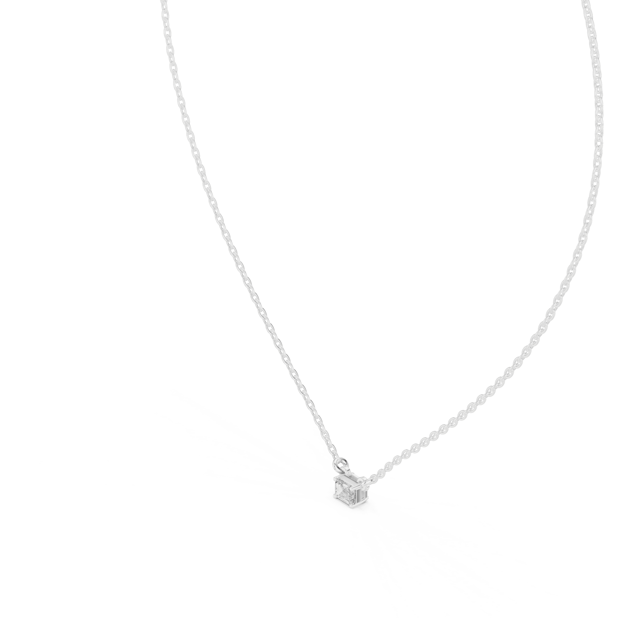 Emerald Cut Dainty Necklace