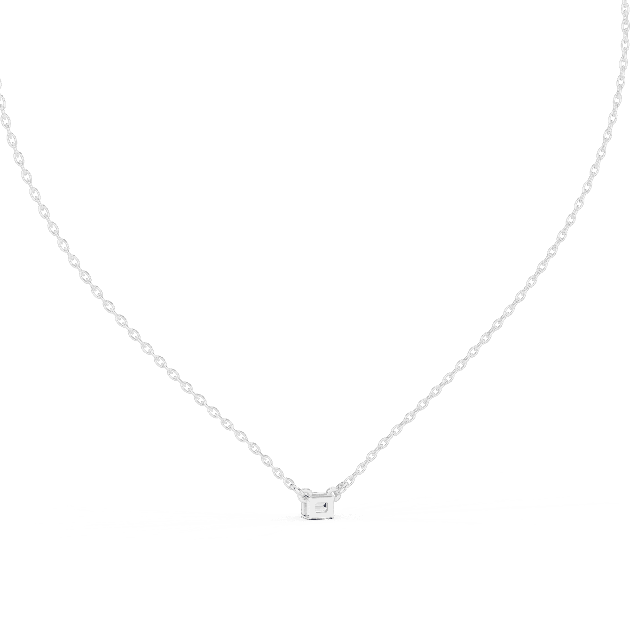Emerald Cut Dainty Necklace