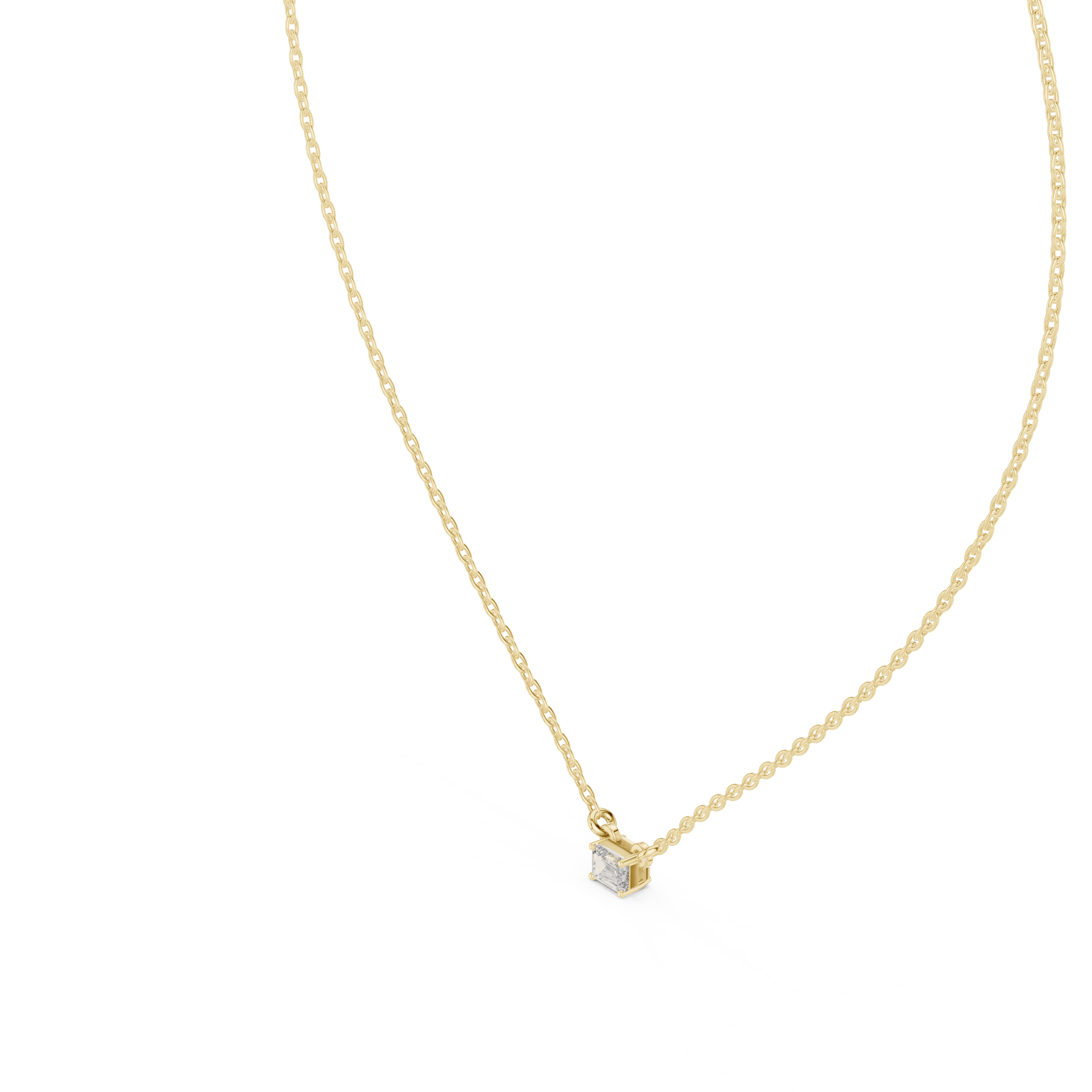 Emerald Cut Dainty Necklace
