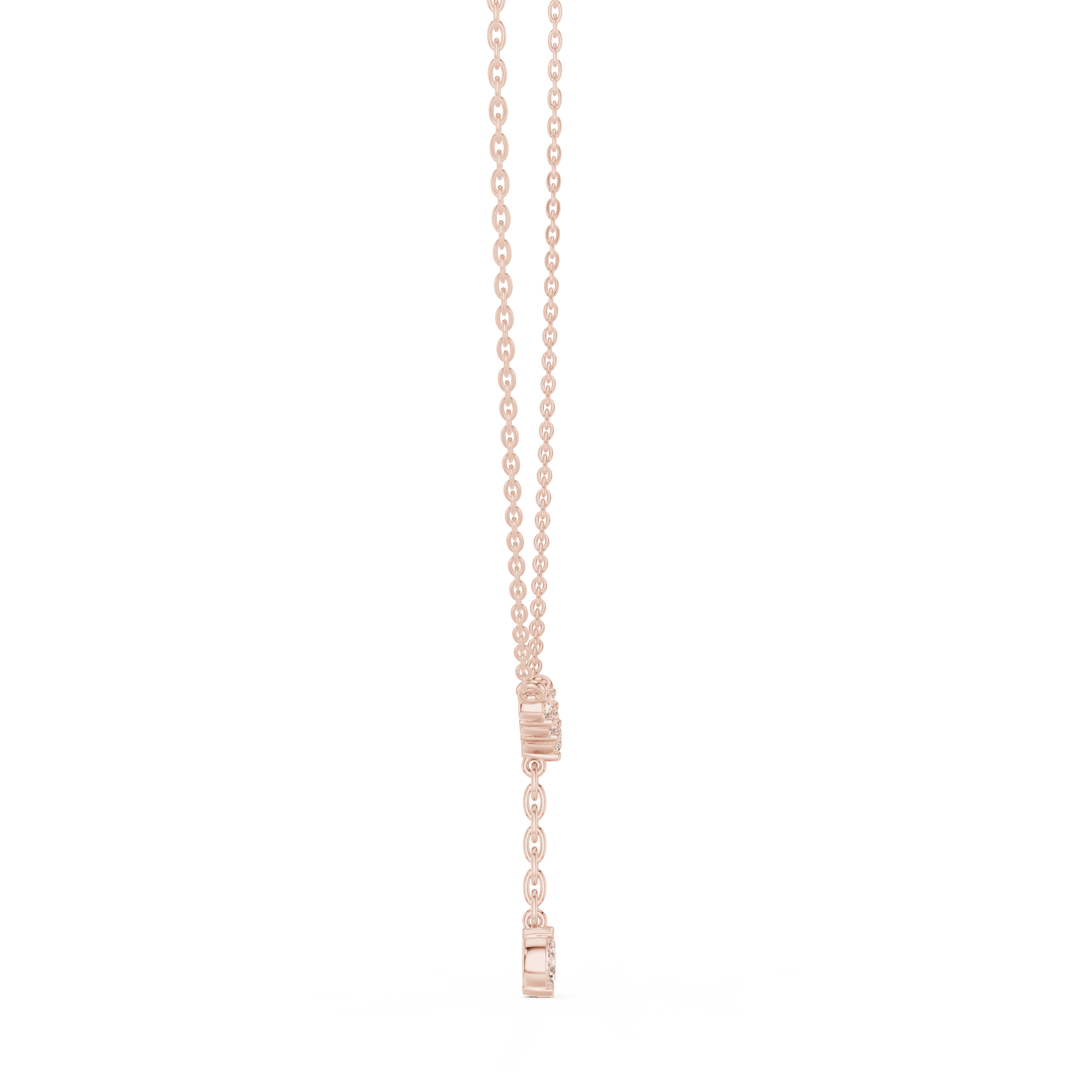Diamond Lariat Necklace with Marquise Drop