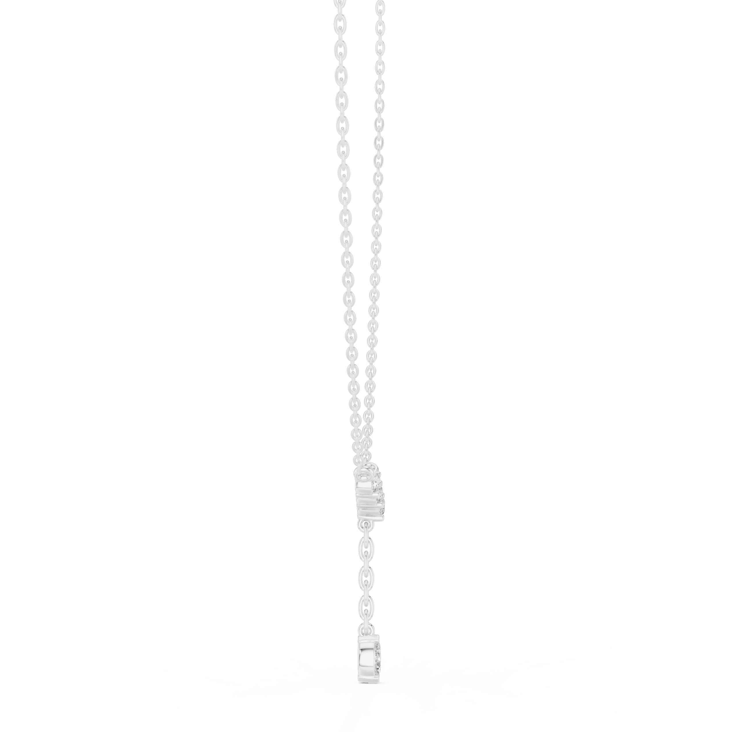 Diamond Lariat Necklace with Marquise Drop